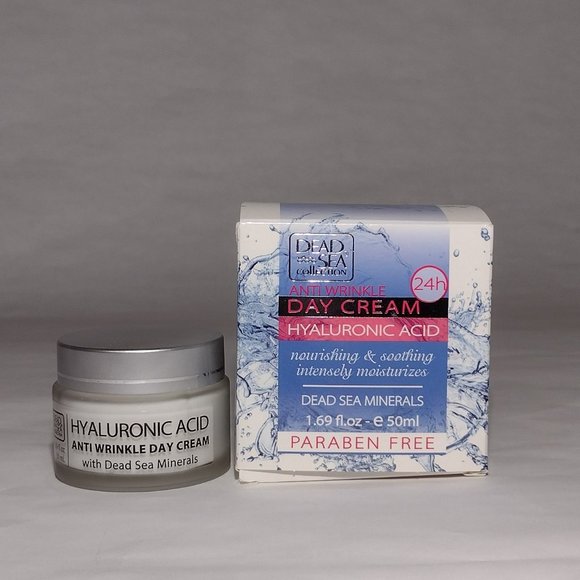 ANTI WRINKLE DAY CREAM HYALURONIC ACID 24 h DEAD SEA MINERALS 1.69 Fl Oz (50mL) - Picture 3 of 6